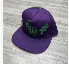 Chrome Hearts Snapback Cap Cross & CH Logo Embroidery — 96 purple