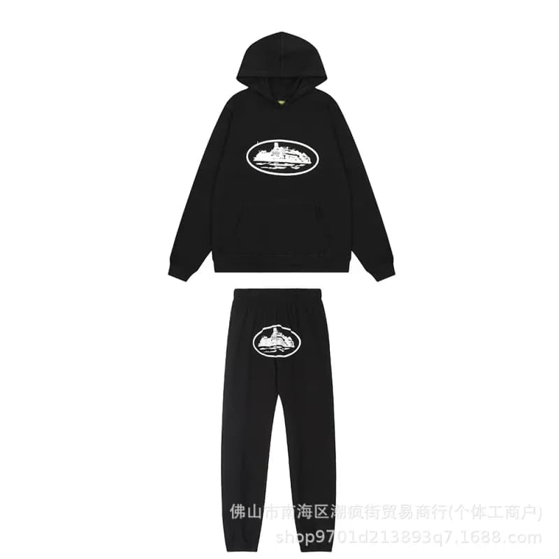 Gallery Dept. Hoodie and Joggers Set Yacht Logo — 黑白卫衣