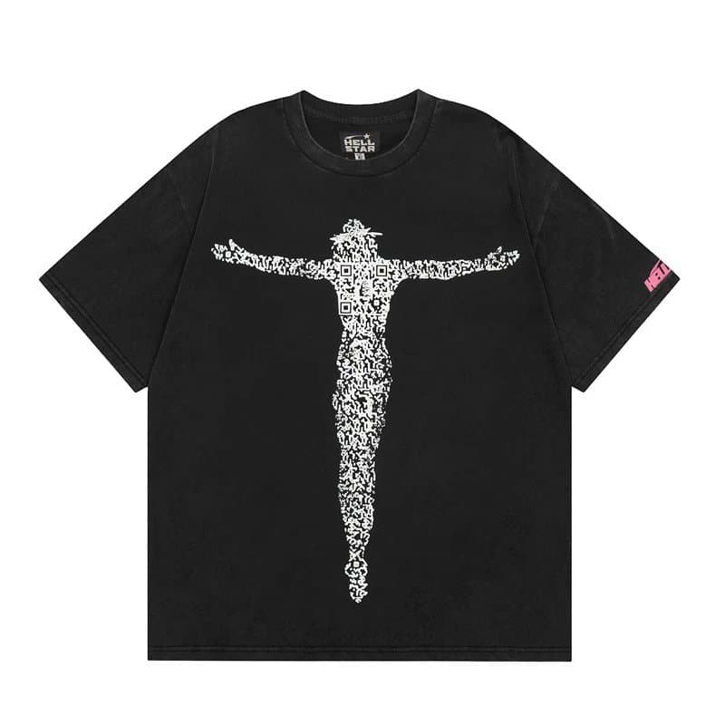 Hellstar Graphic Tee Psychedelic Face Print — H501 水洗黑 (数码印）