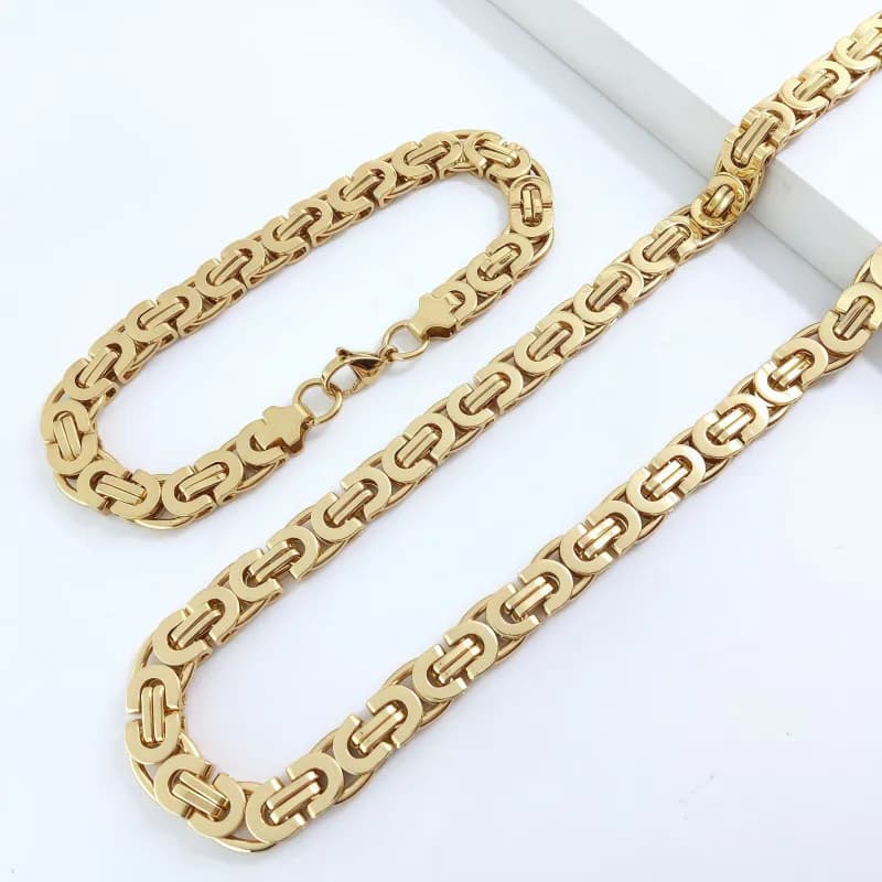 Chrome Hearts Link Chain Set Gold Tone