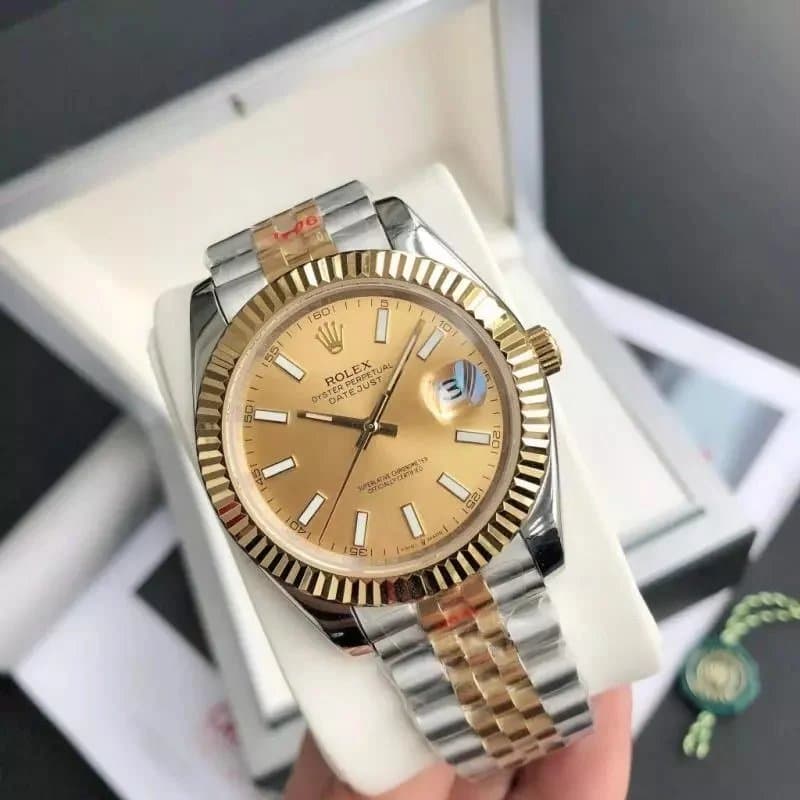 Rolex Datejust 41 Green Dial — 间黄金金盘·五珠表带 高级蓝宝石玻璃镜面（防刮花）
