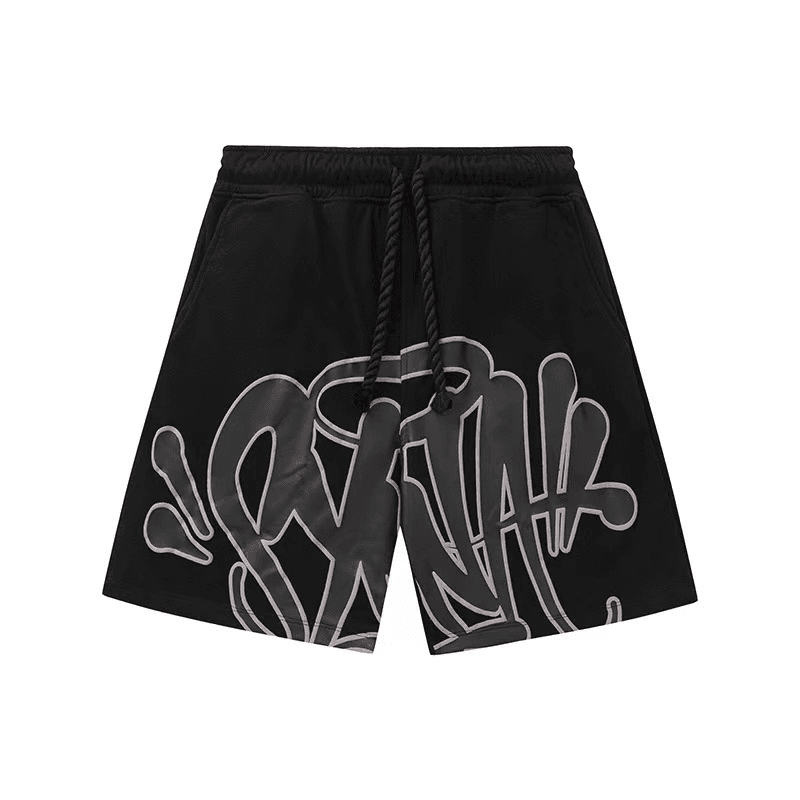 Corteiz Graffiti Shorts Cloud Blue — T02短裤【黑色灰印花】
