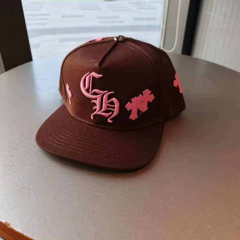 Chrome Hearts Snapback Cap Pink Cross Embroidery
