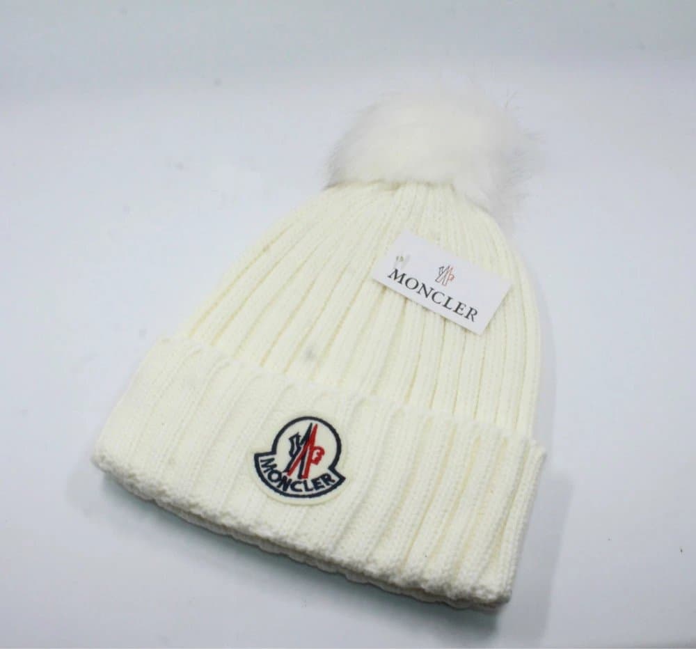 Moncler Ribbed Beanie Pom-Pom