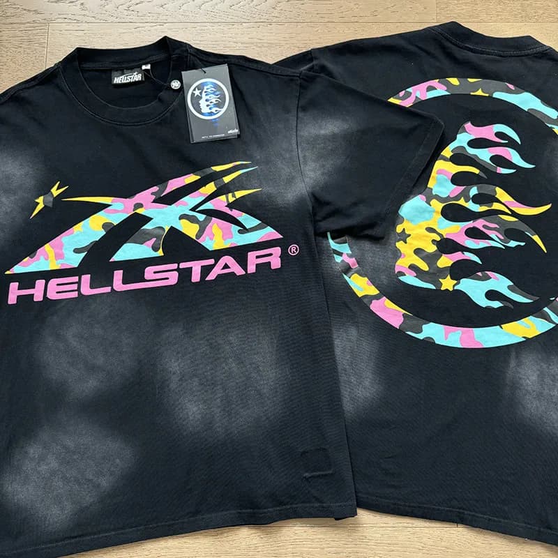 Hellstar Graphic Tee Flame Logo — 6793洗水黑