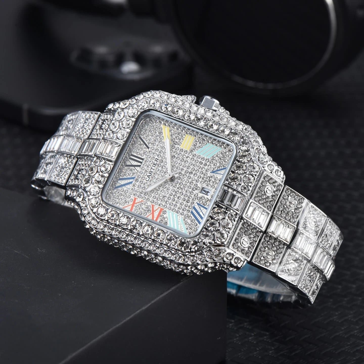 Cartier Santos Paved with Crystals — 均码 · 10