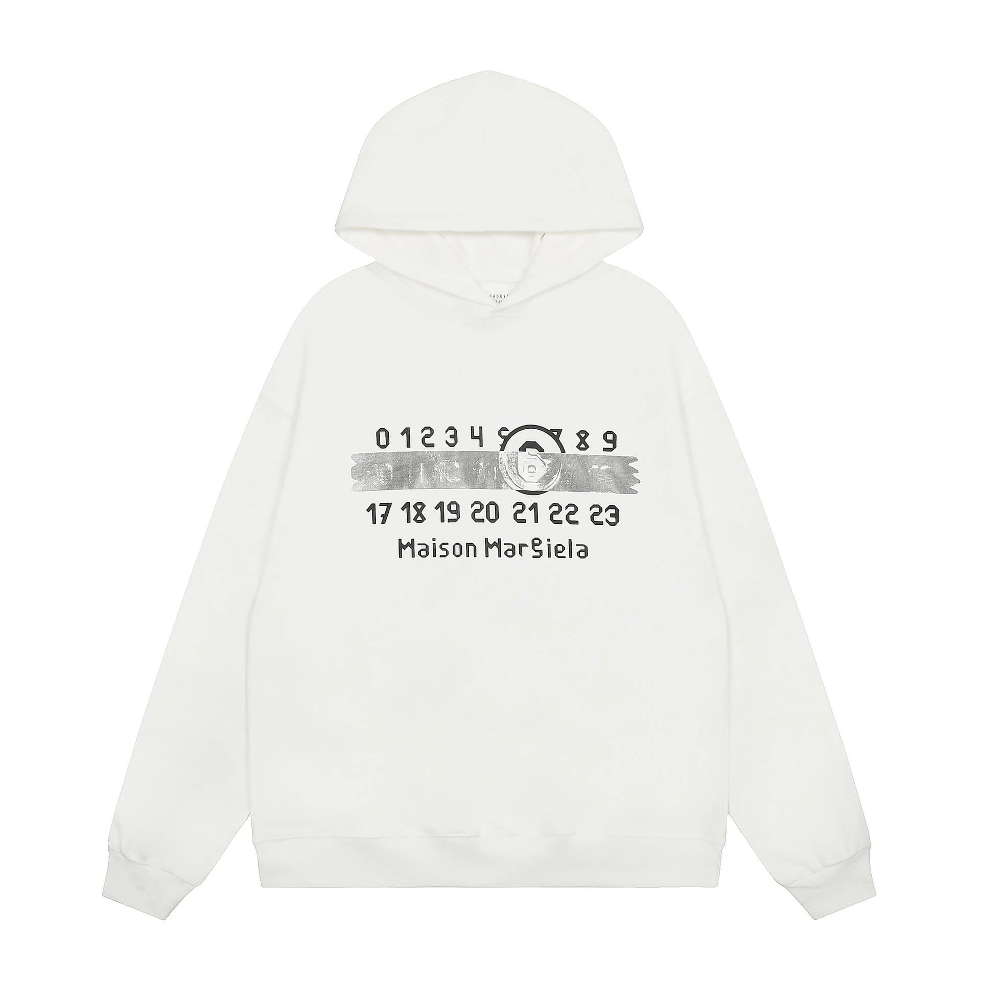 Maison Margiela Oversized Hoodie Numbers Print