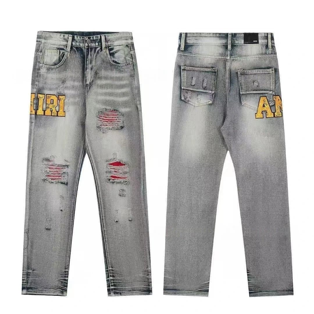Amiri Distressed Jeans Logo Patch