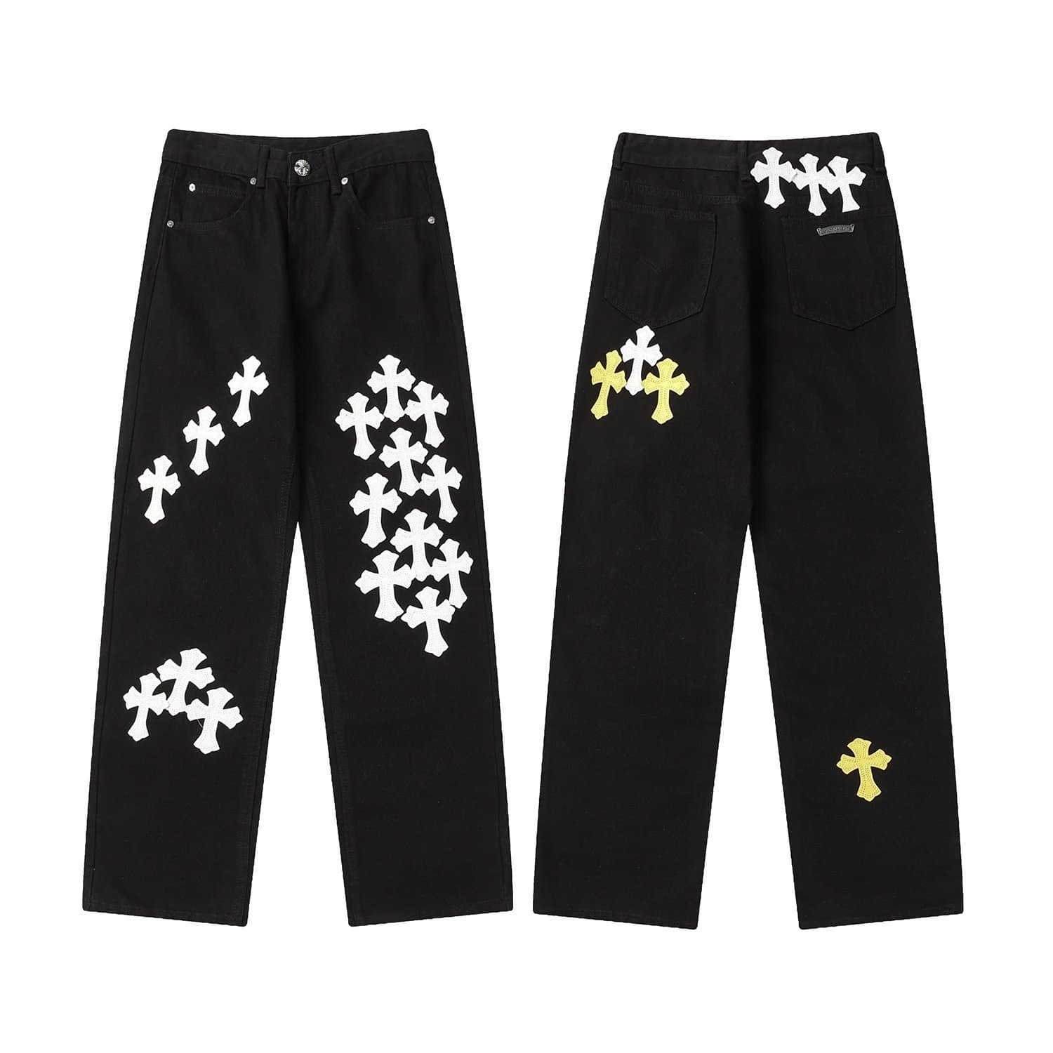 Chrome Hearts Cross Patch Jeans Paint Splatter — 19