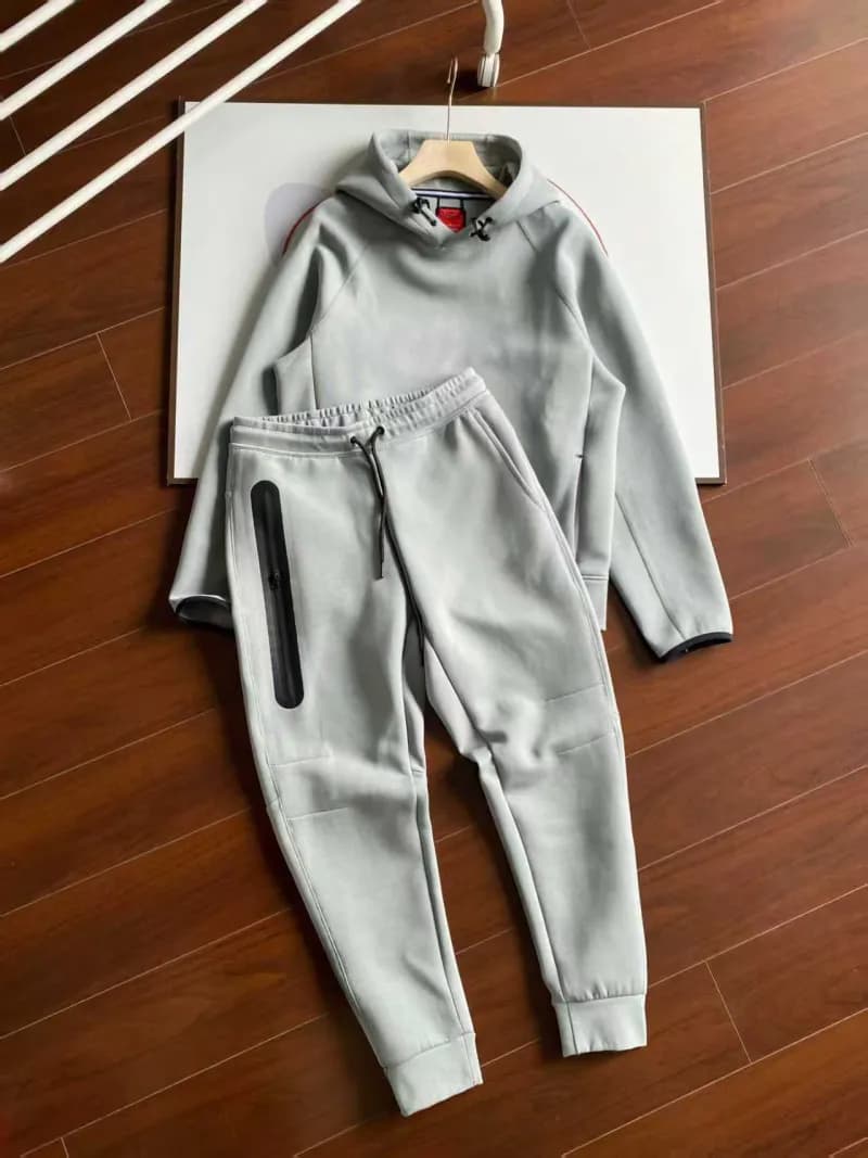Nike Tech Fleece Hoodie and Joggers Light Grey