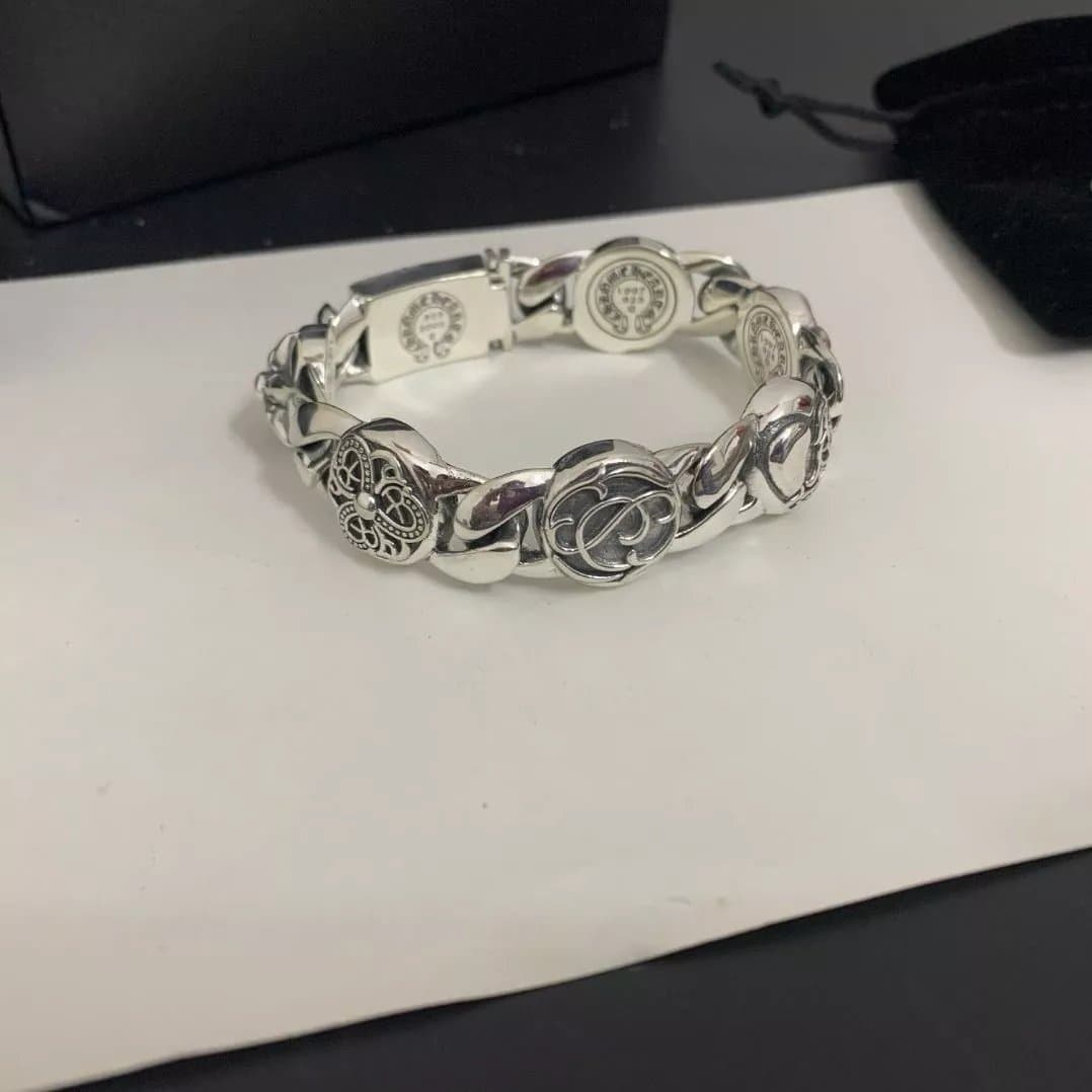 Chrome Hearts Dagger Charm Bracelet Flower Link — 10