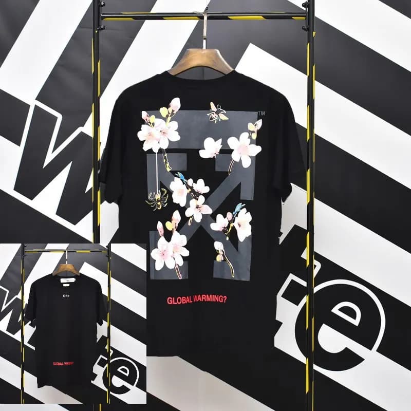 Off-White Painted Arrow T-Shirt Multicolor Paint Stroke — L632# 黑