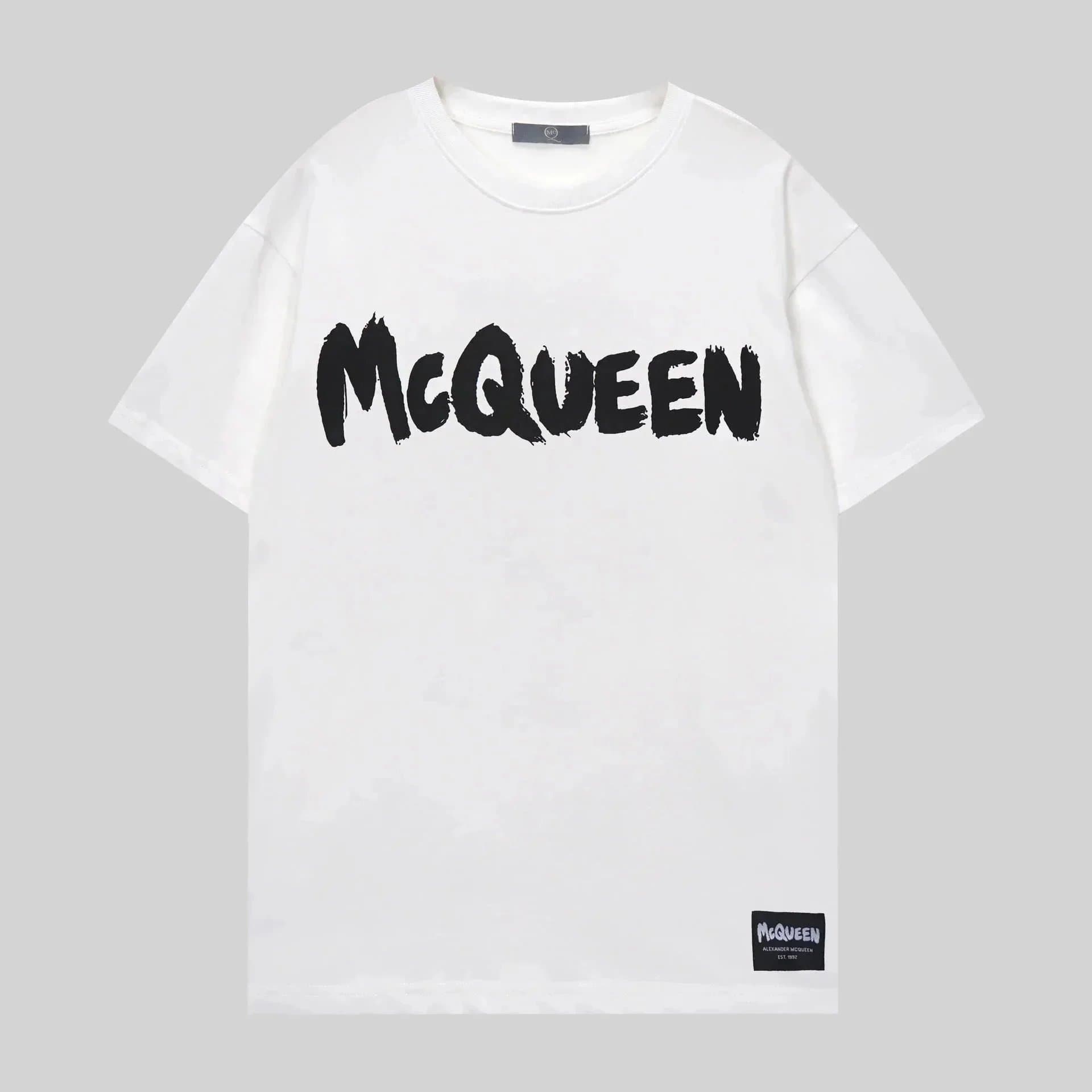 Alexander McQueen Logo T-Shirt Brushstroke Logo