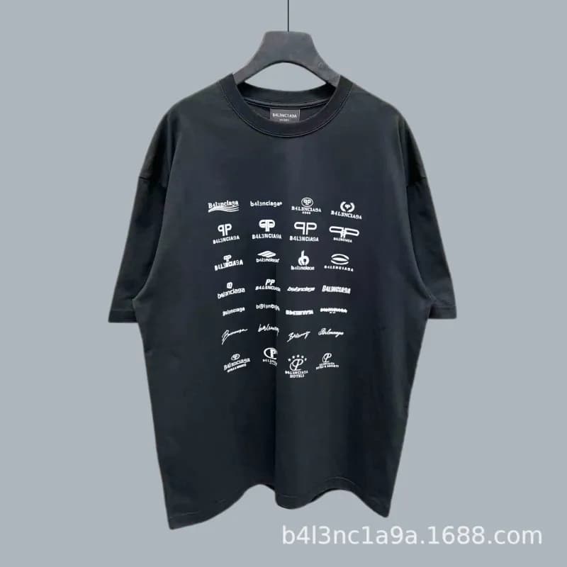 Balenciaga Logo Print T-Shirt Multi-Logo