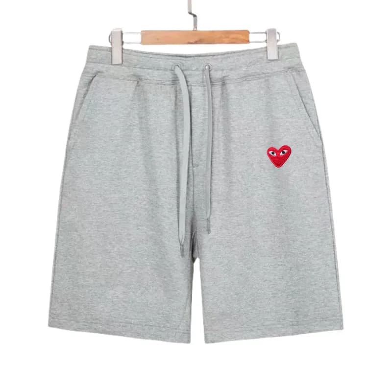 Comme des Garçons Heart Logo Shorts Red Heart Embroidery