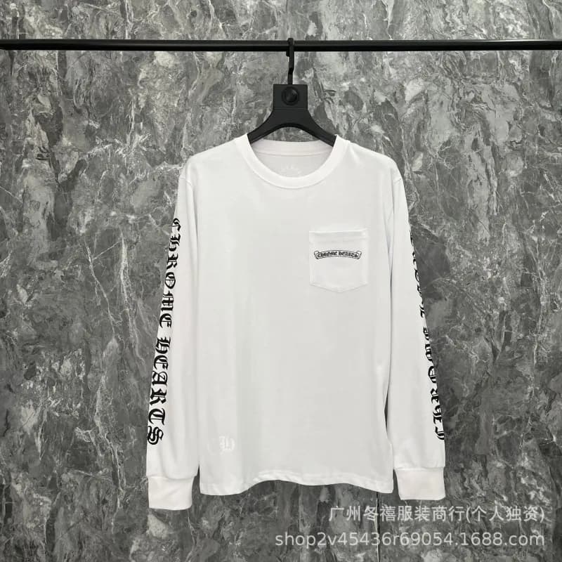 Chrome Hearts Long Sleeve Pocket Tee Cross Logo Sleeve
