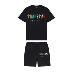 Trapstar Logo Tee & Shorts Set Orange Logo — 17