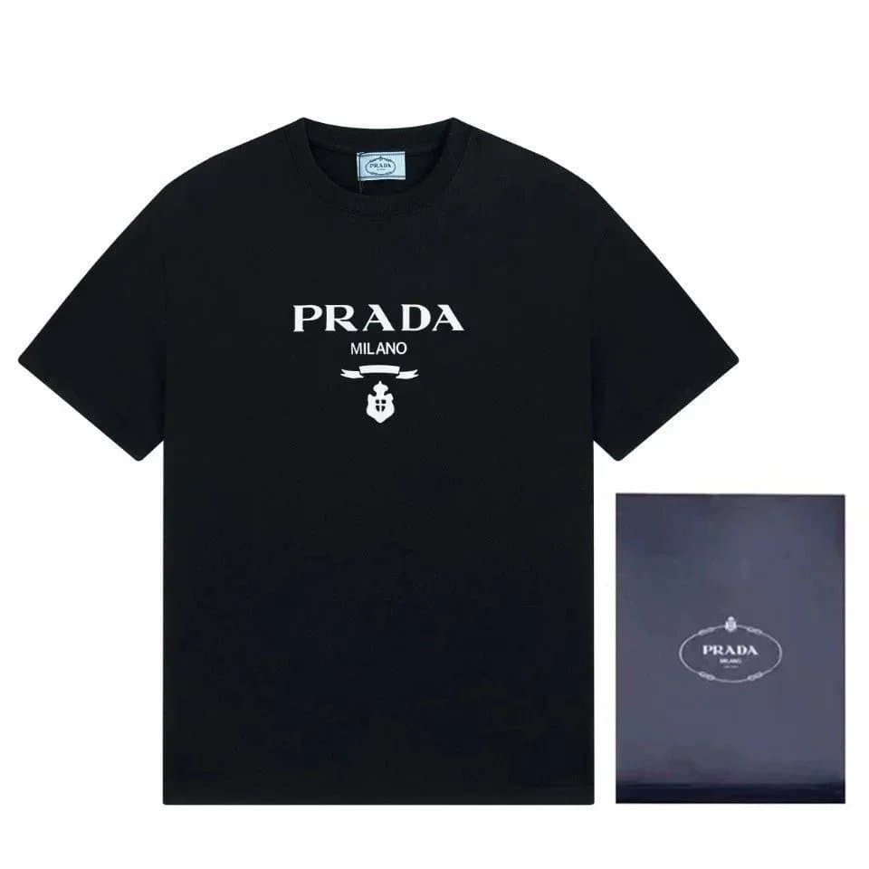 Prada Logo T-Shirt Triangle Logo — 100黑色