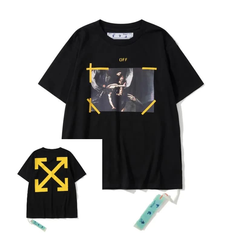 Off-White Painted Arrow T-Shirt Multicolor Paint Stroke — L6119 黑