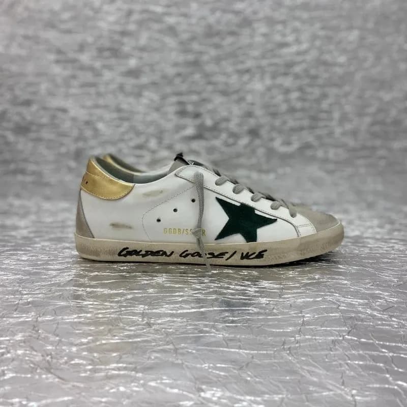Golden Goose Superstar Distressed Green Star