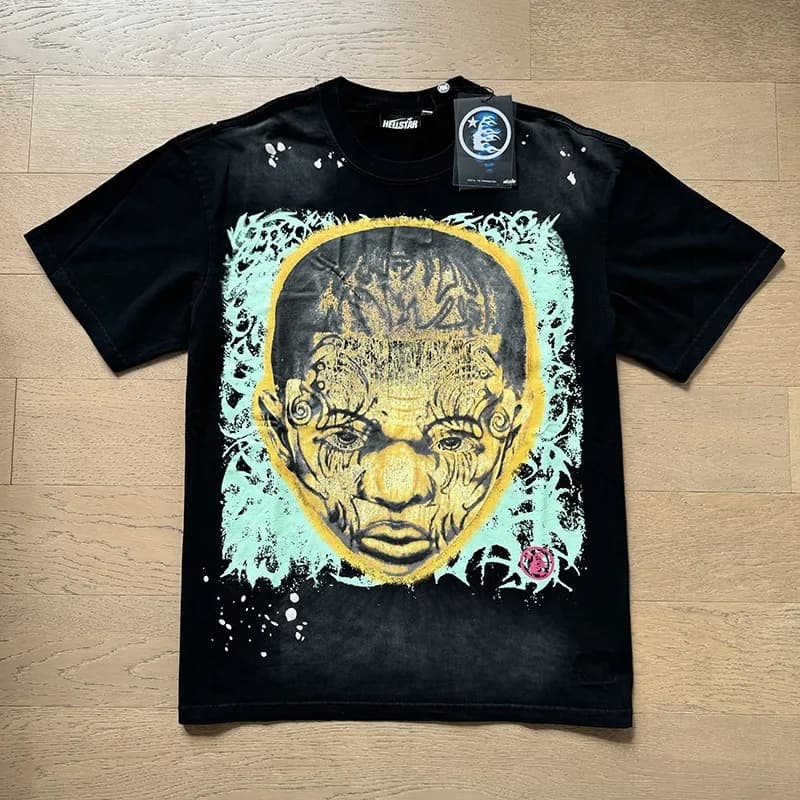 Hellstar Graphic Tee Face Print with Splatter