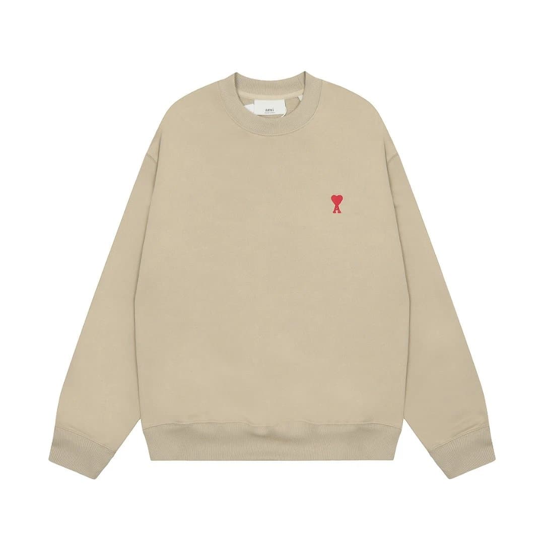 AMI Paris Crewneck Sweatshirt Red Heart Logo