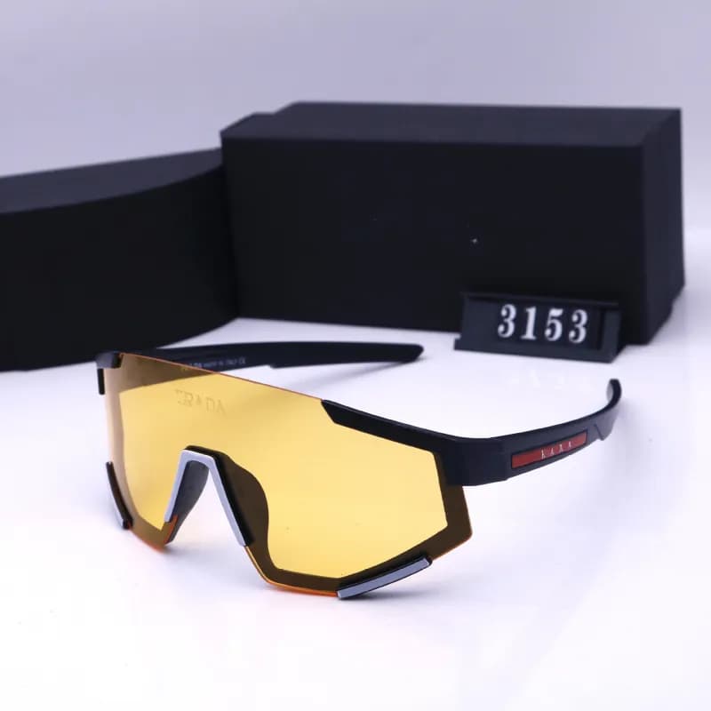 Prada Sport Shield Sunglasses Black Frame Amber Lens