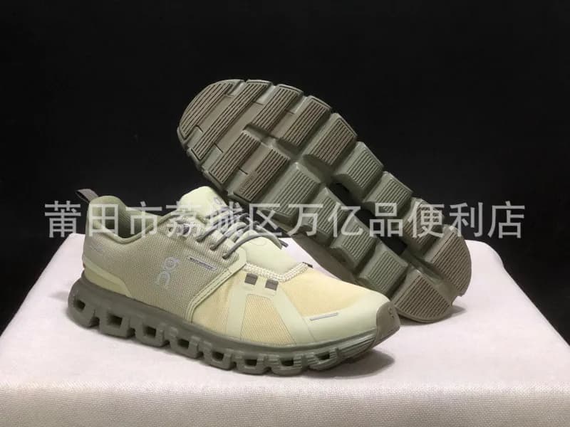 On Cloudmonster Grey White — Waterproof-yellow green