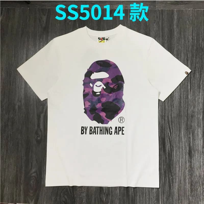 BAPE A Bathing Ape Tee Camouflage Ape Head — Red 5014 white
