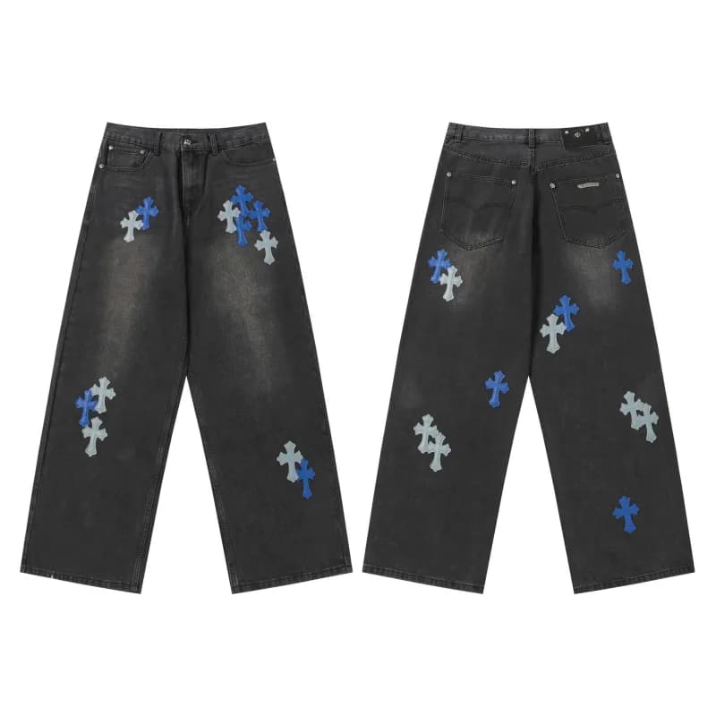 Chrome Hearts Cross Patch Jeans Multi Cross Embroidery — 303