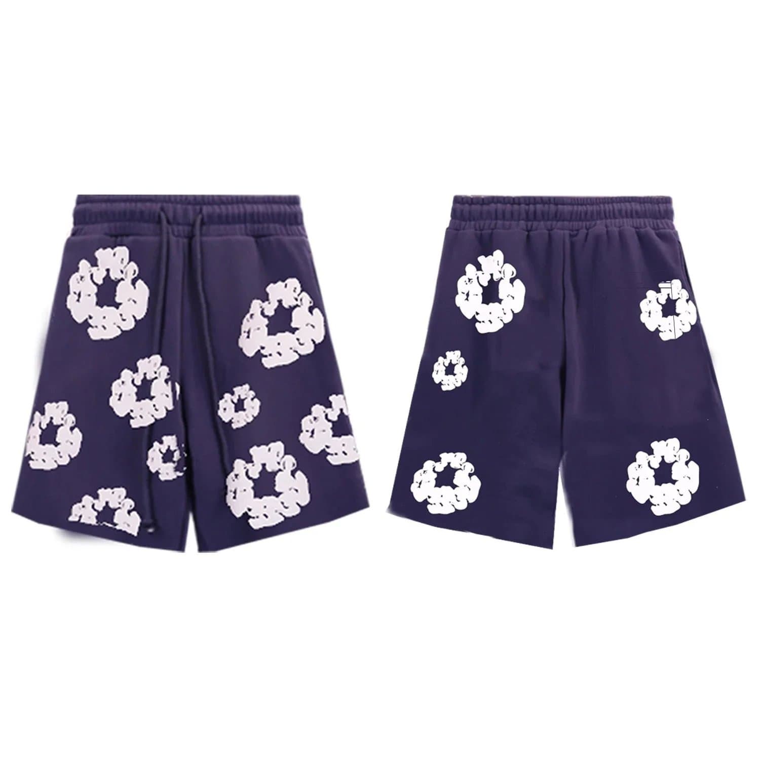 Balenciaga Printed Shorts Cloud Logo — 宝蓝短裤
