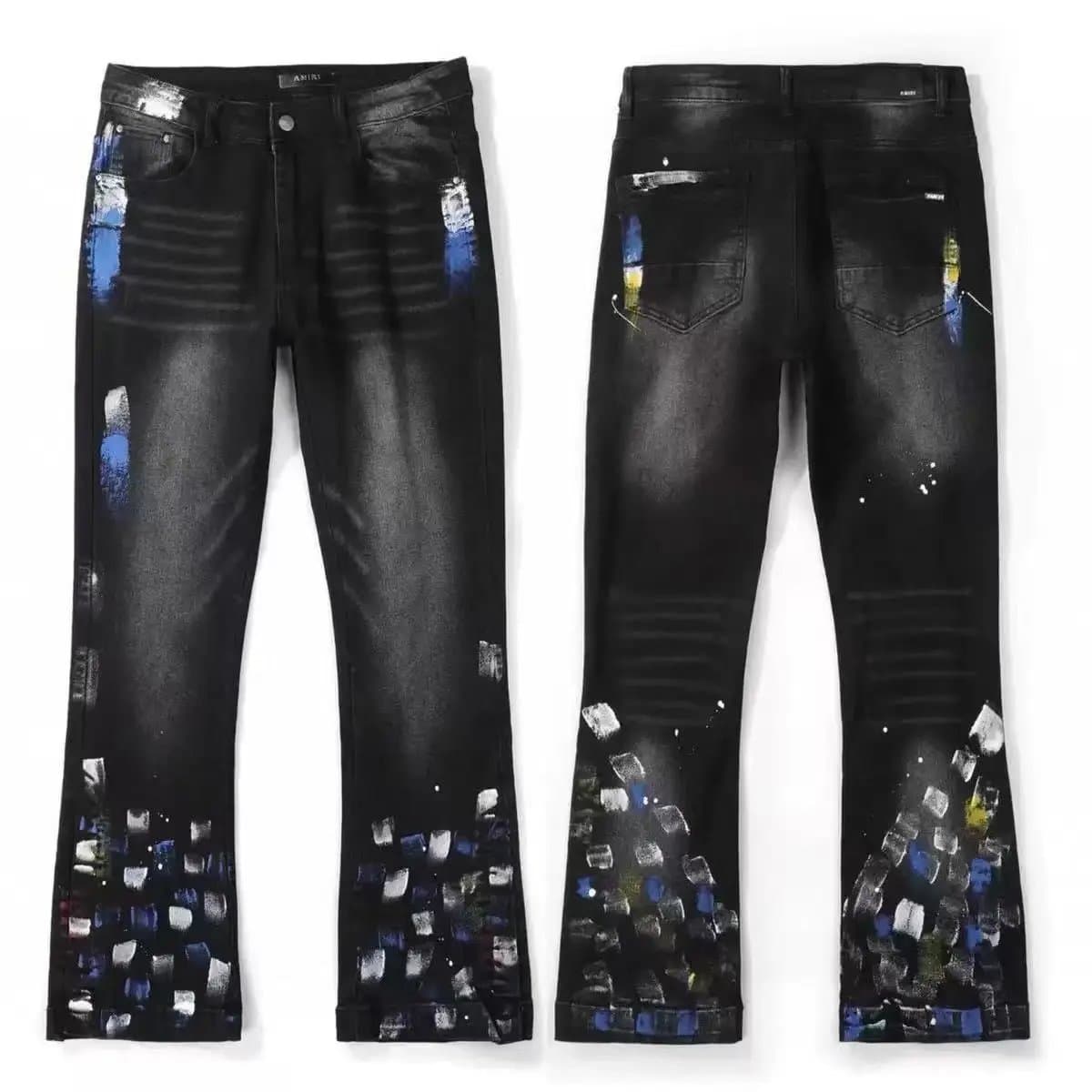 Represent Slim Fit Jeans Washed Denim — 高质量K07