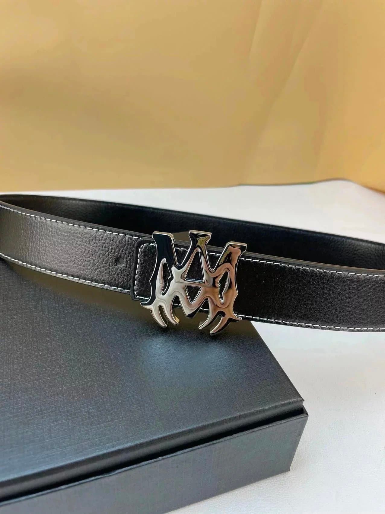 Chrome Hearts Logo Buckle Belt Chrome Flame Logo