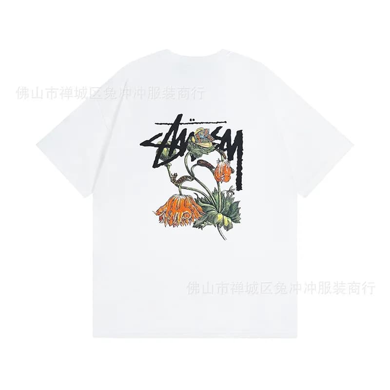 Stüssy Graphic Tee Floral Logo Print