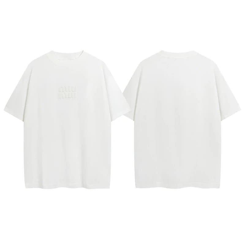 Miu Miu Logo T-Shirt Embroidered Logo