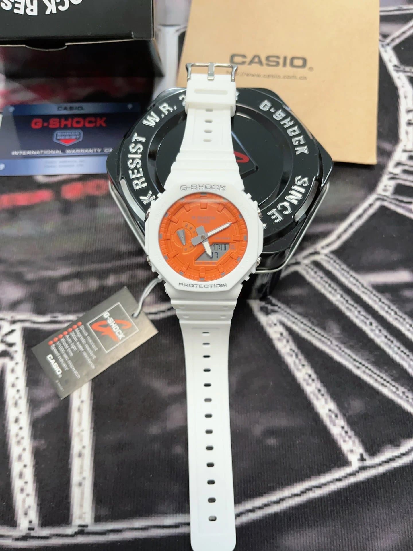 Casio G-Shock GA-2100 White Orange