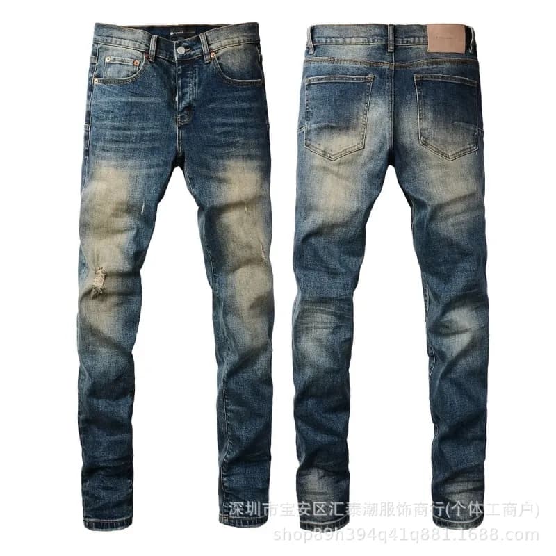 Slim Fit Jeans Distressed Wash