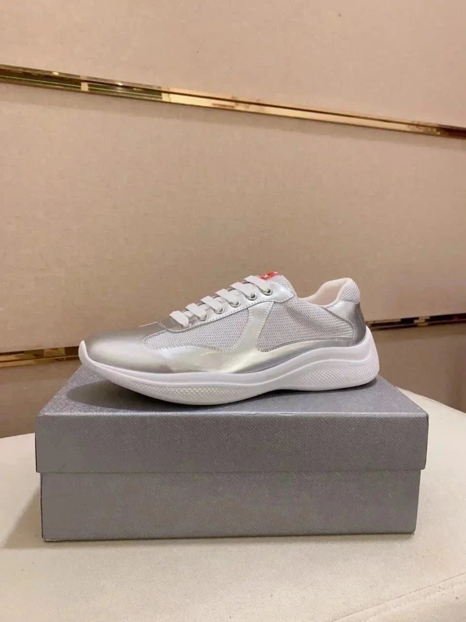 Prada Linea Rossa Sneaker Metallic Silver