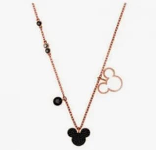 Swarovski Swan Pendant Crystal-Encrusted — Black minnie necklace