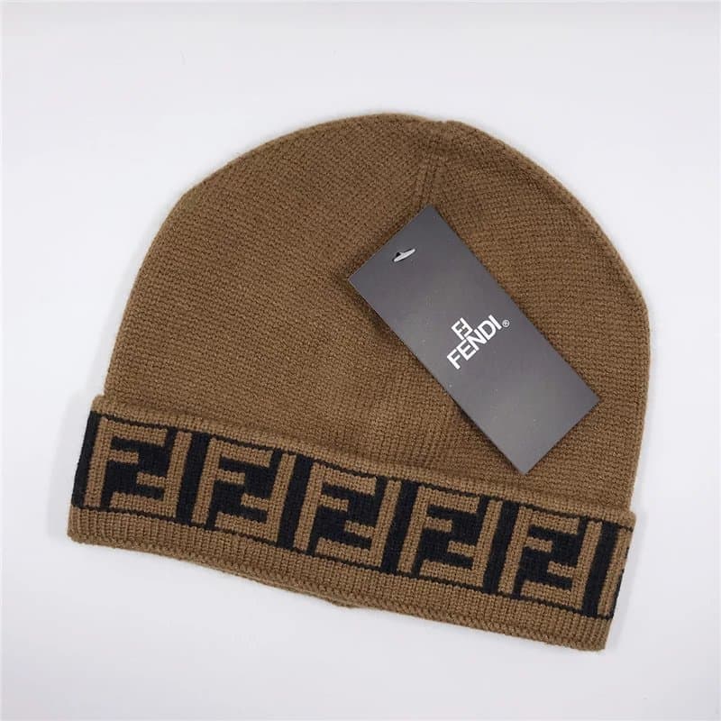 Fendi Knit Beanie FF Logo Band