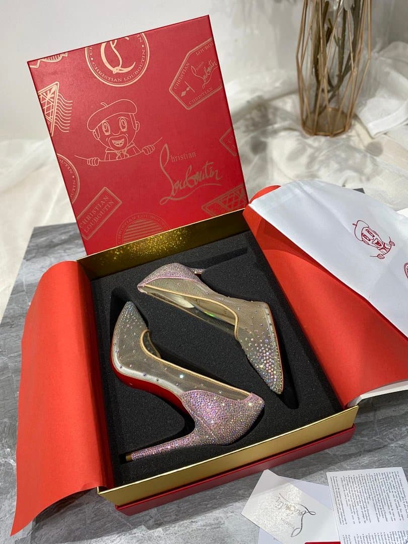 Christian Louboutin Pigalle Follies Crystal-Embellished Mesh