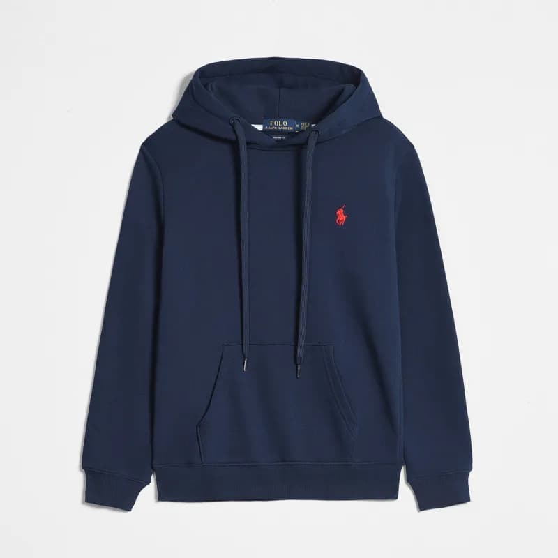 Polo Ralph Lauren Cable Knit Quarter-Zip Sweater Classic Cable — 连帽宝蓝红标