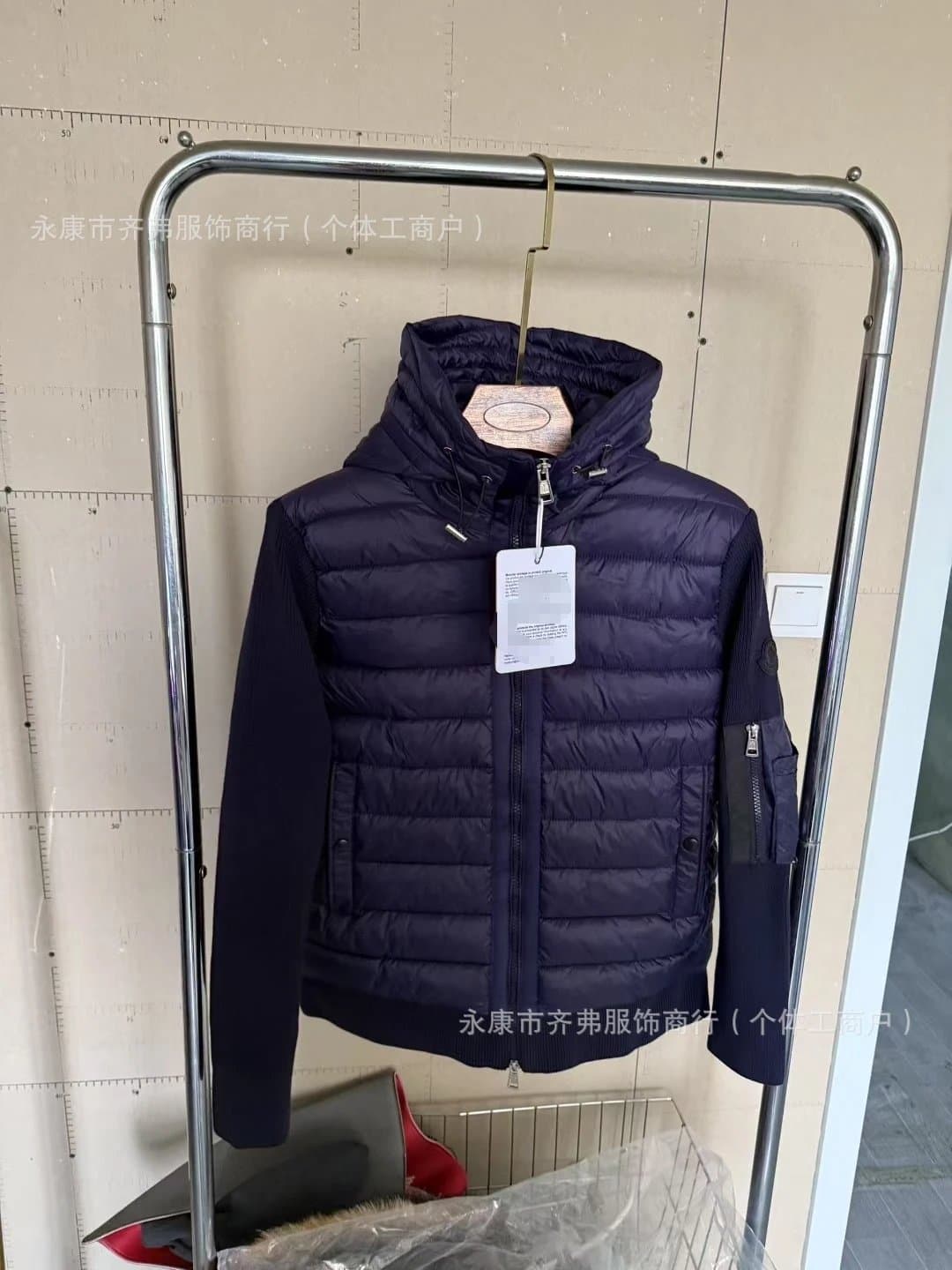 Moncler Quilted Hooded Vest Jacket Navy
