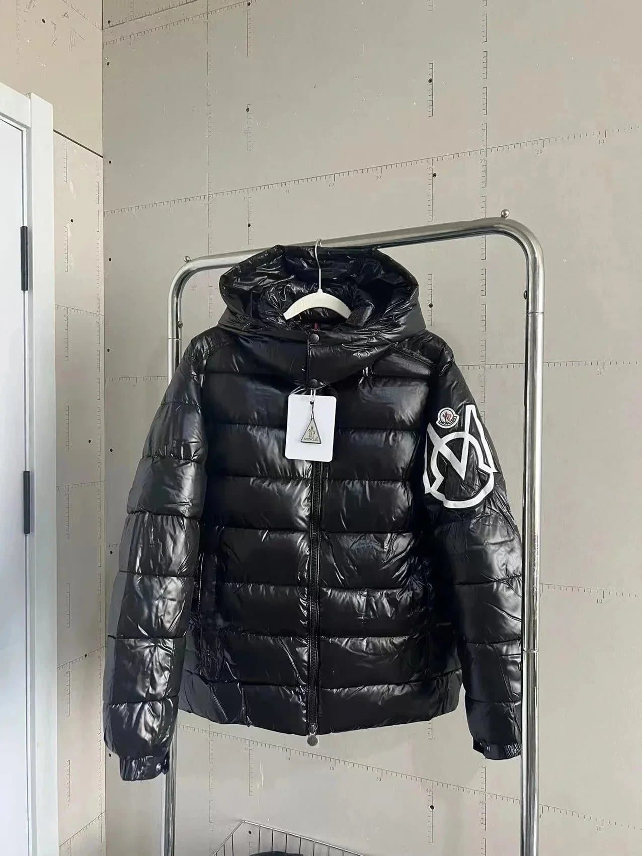 Moncler Down Jacket Shiny Light Blue — B-1