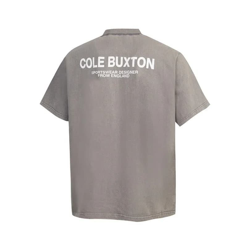 Cole Buxton Hooded Sweater CB Logo — C19 gray printed white
