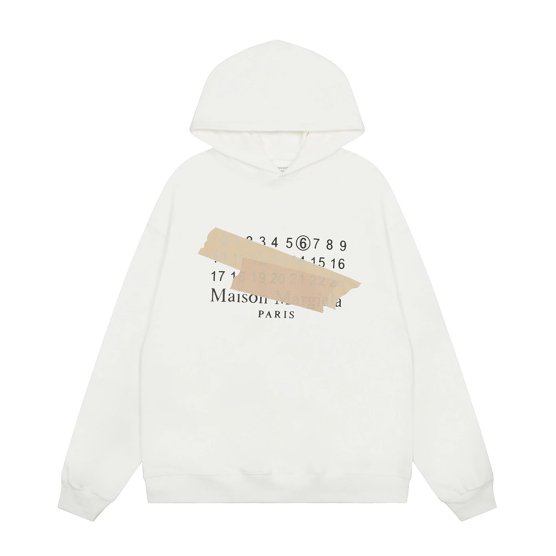 Maison Margiela Tape Logo Hoodie Numbers Print with Tape Detail