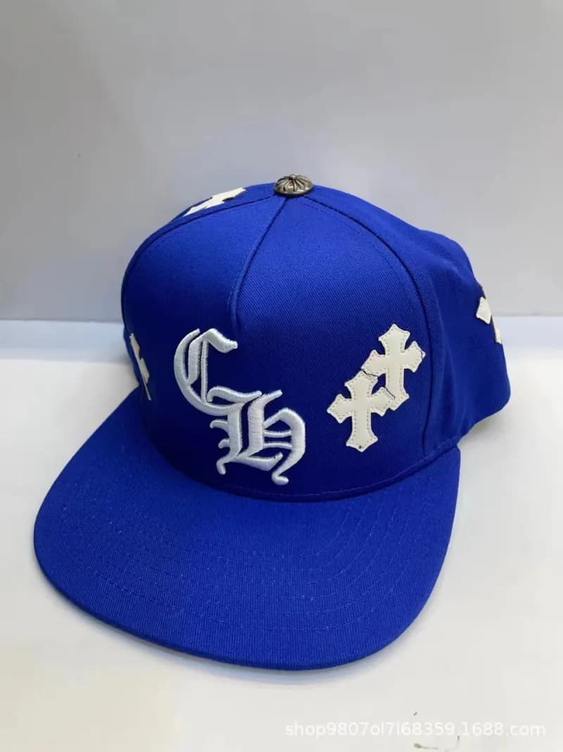 Chrome Hearts Snapback Cap Cross & CH Logo Embroidery — 3 blue