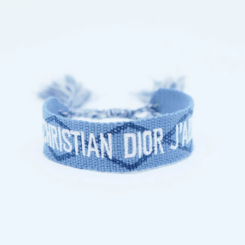 Dior J'Adior Woven Bracelet Pink with Black Logo — 102#