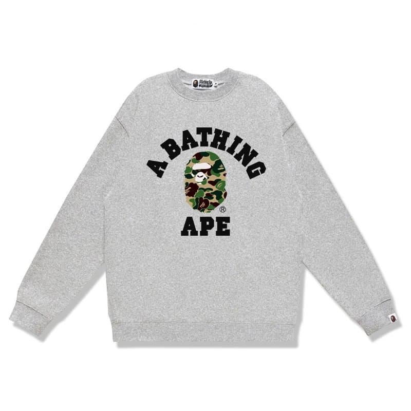 BAPE Crewneck Sweatshirt A Bathing Ape Logo — W169灰绿色