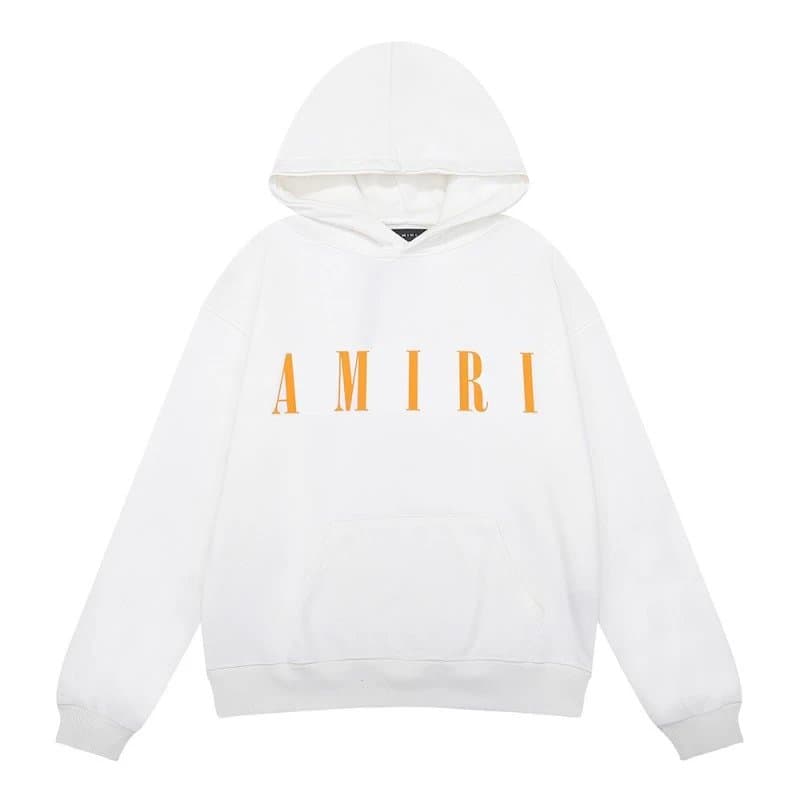 Amiri Hooded Sweatshirt Imagination and Dreams Graphic — 9201# White Orange